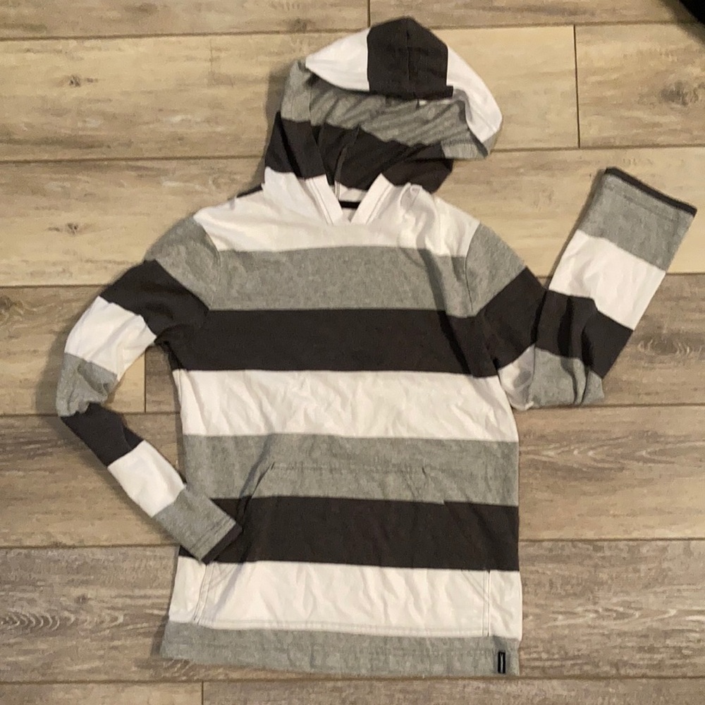 Boys M White & Grey Long Sleeve Shirt